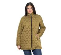 Ulla Popken Hyprar Steppjacke, Wasserabweisend, Stehkragen Giacche, Giallo Senape Scuro, 50-52 Donna