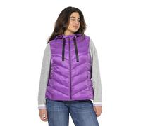 Ulla Popken Hyprar Steppweste, Wasserabweisend, Kapuze Abnehmbar Gilet, Viola Scuro, 54-56 Donna