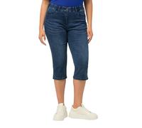 Ulla Popken Jeans Capri Sarah Slim 5 Tasche con Orlo Pantaloni Eleganti da Uomo, Blu, 33W / 32L Donna