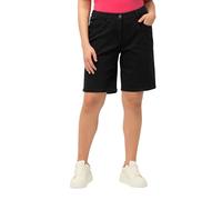Ulla Popken Jeansbermuda Mandy, 5 Tasche, Elastico Confortevole Pantaloni, Nero, 40W / 32L Donna