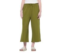 Ulla Popken Jersey Culotte,in Waffle Pique Pantaloni Casual, Verde Foglia, 40W / 32L Donna