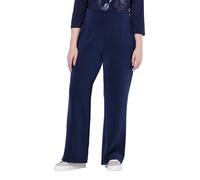 Ulla Popken Jerseyhose mit Biese Pantaloni Casual, Blu Marino, 56W / 32L Donna