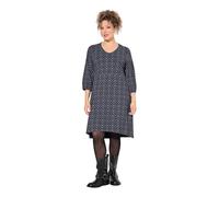 Ulla Popken Jerseykleid, A-Linie, V-Ausschnitt, 3/4-arm Vestito, Nero, 56-58 Donna
