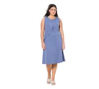Ulla Popken Jerseykleid mit Knotendetail Abito in Jersey con Dettaglio Nodo, Blu Oltremare, 52-54 Donna