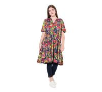 Ulla Popken Jerseykleid, Tunika-Ausschnitt, Halbarm, Biobaumwolle Abiti, Argilla bruciata, 48-50 Donna