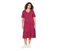 Ulla Popken Kleid mit Asymmetrischer Volants Abito con Balze Asimmetriche, Neon Rosso, 56-58 Donna