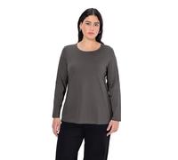 Ulla Popken Langarm-Shirt, Magliette Donna, graphitgrau,