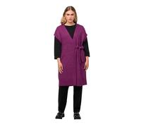 Ulla Popken Lange Strick Weste mit Gürtel Gilet, Lilla Scuro, 52/54 Donna