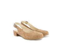 Ulla Popken Lederpumps, Veloursleder, Zierspange, Weite H, Sandali Donna, Grigio Pietra, 40 EU Larga