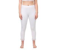 Ulla Popken Leggings a 7/8 Pantaloni, Bianco Neve, 50W / 32L Donna