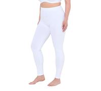 Ulla Popken Leggings da Donna, in Cotone, Sottili, Bianco Neve, 36W x 32L