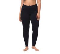 Ulla Popken Leggings di Cotone con Cintura Completamente Elastica Leggings Donna, Blu Nero, 50W / 32L