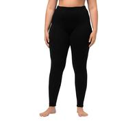 Ulla Popken Leggings di Cotone con Cintura Completamente Elastica Leggings Donna, Nero, 32W / 32L