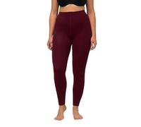 Ulla Popken Leggings Termici, Fodera Morbida Collant, Rosso Bordeaux, 60-62 Donna