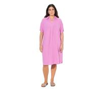 Ulla Popken Leinenmix-Kleid Abito in Misto Lino da Donna, Cool Pink, 58-60