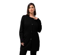 Ulla Popken Longblazer, Ziernähte, Rundhals, Jersey, Blazer Donna, Schwarz,