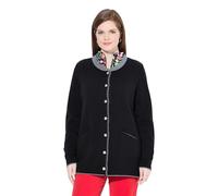 Ulla Popken Longcardigan mit Kellerfalte Felpa, Nero, 56-58 Donna