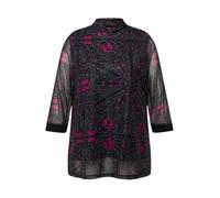 Ulla Popken Maglia a Rete 2 in 1 T-Shirt, Nero, 56-58 Donna