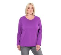 Ulla Popken Maglia Aderente con Scollo a Girocollo e Maniche Lunghe Viola 42+ 646801824-42+
