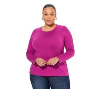 Ulla Popken Maglia Basic con Maniche Lunghe e Scollo a Girocollo, Fino alla tg. 70 Viola Bacca 50+ 646801827-50+