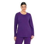 Ulla Popken Maglia Basic con Maniche Lunghe e Scollo a Girocollo, Fino alla tg. 70 Violet Profondo 58+ 646801840-58+
