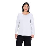 ULLA POPKEN Basic-Shirt, Rundhalsausschnitt, Slim, Baumwolle Maglietta a Maniche Lunghe, Bianco (20), 60-62 Donna