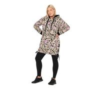 Ulla Popken Maglia con Design Leopardato, Nastri di Raso, Cappuccio e Maniche Lunghe Nero 42+ 832309100-42+