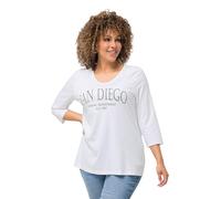 Ulla Popken camicia donna taglie forti nome città scollo a V 3 4 maniche 826469