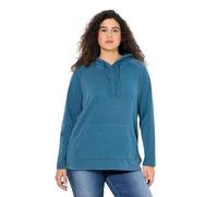 Ulla Popken Maglia dallo Stile Vintage con Cordino Decorato, Cappuccio e Maniche Lunghe Petrolio 54+ 842072751-54+