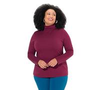 Ulla Popken Shirt, Rollkragen, Slim, Langarm Maglia a Collo Alto, Sottile, Maniche Lunghe, Bacca Scura, 60/62 IT Donna