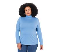 Ulla Popken Maglietta da Donna, a Collo Alto, Sottile, a Maniche Lunghe, Basic, Fiordaliso Luminoso, 56/58 IT