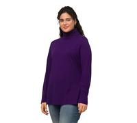 Ulla Popken Maglia Dolcevita dal Taglio Aderente con Maniche Lunghe Violet Profondo 50+ 646813840-50+