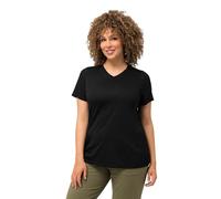 Ulla Popken Funktionsshirt, antibakteriell, V-Ausschnitt, Halbarm T-Shirt, Nero, 48/50 IT Donna