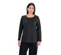 Ulla Popken Maglia Maglietta a Maniche Lunghe, Nero, 56-58 Donna
