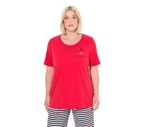 Ulla Popken Maglia Pigiama, Cuori, Mezza Manica Salsa 42+ 837169530-42+