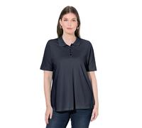 Ulla Popken Maglia Polo con abbottonatura Lunga e Mezze Maniche Blu Notte Scuro 50+ 846106130-50+