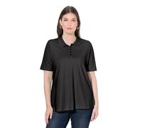 Ulla Popken Maglia Polo con abbottonatura Lunga e Mezze Maniche Nero 58+ 846106100-58+