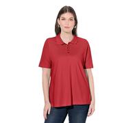 Ulla Popken Polo da Donna, con Bottoni Lunghi, Colletto Polo, Maglietta a Mezza Manica, Papavero, 56/58 IT
