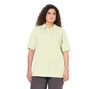 Ulla Popken Maglia Polo di Cotone con abbottonatura con Nastro di Velluto Pistacchio 58+ 637297407-58+