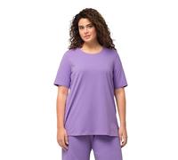 Ulla Popken Maglietta, A-Line, Girocollo, Mezza Manica T-Shirt, Lilla, 64 IT/66 IT Donna