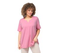 Ulla Popken Maglietta, A-Line, Scollo a Tunica, Mezza Manica 807259 T-Shirt, Rosa Chiaro, 60/62 IT Donna