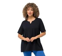 Ulla Popken Maglietta a Maniche Corte con Scollo a Tunica T-Shirt, Outerspace (Colore di Ricambio), 52-54 Donna