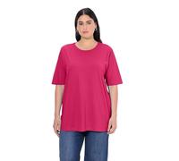 Ulla Popken Maglietta Basic, Girocollo Polo Donna, Magenta Rosa, 60-62