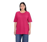 Ulla Popken Maglietta Basic, Girocollo Polo Donna, Magenta Rosa, 64-66