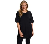Ulla Popken Maglietta Basic, Girocollo Polo Donna, Nero, 60-62