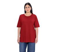 Ulla Popken Maglietta Basic, Girocollo Polo Donna, Rossa, 56-58
