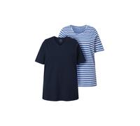 Ulla Popken Maglietta blu scuro / bianco Donna Ulla Popken M-L
