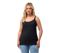 Ulla Popken Maglietta da Donna con Spaghetti, Blu Marino, 52/54 IT