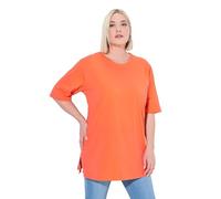 Ulla Popken T-Shirt, Rundhalsausschnitt, Relaxed, Halbarm Maglietta Basic, Girocollo, Corallo Rosa, 56/58 Donna