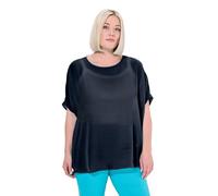 Ulla Popken Maglietta da Donna in Chiffon, Blu Marino, 48/54 IT